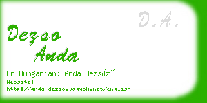 dezso anda business card